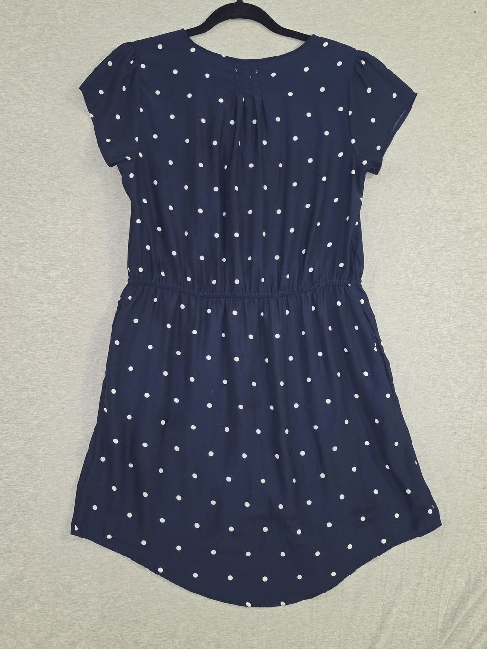 Classic Navy Polka Dot Button-Front Dress - Picture 6 of 6
